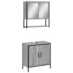 Vidaxl ensemble de meubles de salle de bain 2 pcs sonoma gris Vidaxl ensemble de meubles de salle de bain 2 pcs sonoma gris