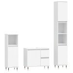 Vidaxl ensemble de meubles salle de bain 3 pcs blanc bois d'ing�nierie