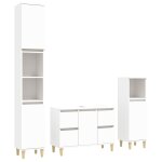 Vidaxl ensemble de meubles salle de bain 3 pcs blanc bois d'ing�nierie