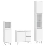 Vidaxl ensemble de meubles salle de bain 3 pcs blanc bois d'ingnierie
