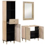 Vidaxl ensemble de meubles de salle de bain 3 pcs bois manguier massif Vidaxl ensemble de meubles de salle de bain 3 pcs bois manguier massif