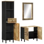 Vidaxl ensemble de meubles de salle de bain 3 pcs bois manguier massif