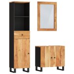 Vidaxl ensemble de meubles de salle de bain 3 pcs bois massif d'acacia