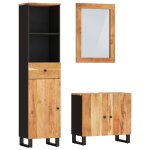Vidaxl ensemble de meubles de salle de bain 3 pcs bois massif d'acacia