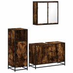 Vidaxl ensemble de meubles de salle de bain 3 pcs chne fum