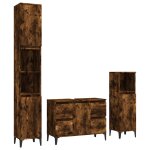 Vidaxl ensemble de meubles de salle de bain 3 pcs chne fum