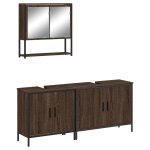 Vidaxl ensemble de meubles de salle de bain 3 pcs chne marron