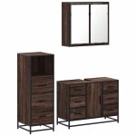 Vidaxl ensemble de meubles de salle de bain 3 pcs chne marron