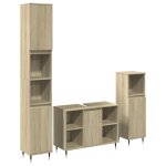 Vidaxl ensemble de meubles de salle de bain 3 pcs chêne sonoma Vidaxl ensemble de meubles de salle de bain 3 pcs chêne sonoma