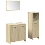 Vidaxl ensemble de meubles de salle de bain 3 pcs ch�ne sonoma
