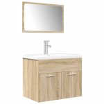 Vidaxl ensemble de meubles de salle de bain 3 pcs ch�ne sonoma