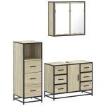 Vidaxl ensemble de meubles de salle de bain 3 pcs ch�ne sonoma