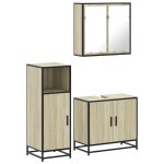 Vidaxl ensemble de meubles de salle de bain 3 pcs ch�ne sonoma