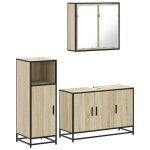 Vidaxl ensemble de meubles de salle de bain 3 pcs ch�ne sonoma