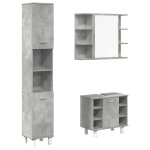 Vidaxl ensemble de meubles de salle de bain 3 pcs gris b�ton