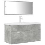 Vidaxl ensemble de meubles de salle de bain 3 pcs gris b�ton