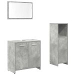 Vidaxl ensemble de meubles de salle de bain 3 pcs gris b�ton