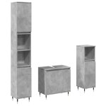 Vidaxl ensemble de meubles de salle de bain 3 pcs gris b�ton