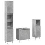 Vidaxl ensemble de meubles de salle de bain 3 pcs gris b�ton