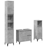 Vidaxl ensemble de meubles de salle de bain 3 pcs gris b�ton