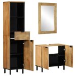 Vidaxl ensemble de meubles de salle de bain 3 pcs marron