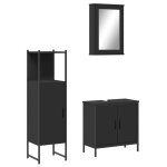 Vidaxl ensemble de meubles salle de bain 3 pcs noir bois d'ingénierie Vidaxl ensemble de meubles salle de bain 3 pcs noir bois d'ingénierie
