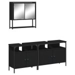 Vidaxl ensemble de meubles salle de bain 3 pcs noir bois d'ing�nierie