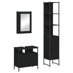 Vidaxl ensemble de meubles salle de bain 3 pcs noir bois d'ingénierie Vidaxl ensemble de meubles salle de bain 3 pcs noir bois d'ingénierie