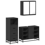 Vidaxl ensemble de meubles salle de bain 3 pcs noir bois d'ingénierie Vidaxl ensemble de meubles salle de bain 3 pcs noir bois d'ingénierie