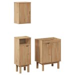 Vidaxl ensemble de meubles salle de bain 3 pcs otta bois de pin massif