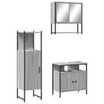Vidaxl ensemble de meubles de salle de bain 3 pcs sonoma gris