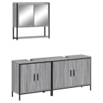 Vidaxl ensemble de meubles de salle de bain 3 pcs sonoma gris