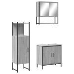Vidaxl ensemble de meubles de salle de bain 3 pcs sonoma gris