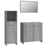 Vidaxl ensemble de meubles de salle de bain 3 pcs sonoma gris