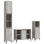 Vidaxl ensemble de meubles de salle de bain 3 pcs sonoma gris Vidaxl ensemble de meubles de salle de bain 3 pcs sonoma gris