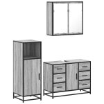 Vidaxl ensemble de meubles de salle de bain 3 pcs sonoma gris Vidaxl ensemble de meubles de salle de bain 3 pcs sonoma gris