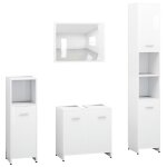 Vidaxl ensemble de meubles salle de bain 4 pcs blanc bois d?ingnierie
