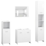 Vidaxl ensemble de meubles salle de bain 4 pcs blanc bois d?ing�nierie