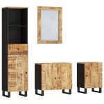 Vidaxl ensemble de meubles de salle de bain 4 pcs bois manguier massif