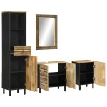 Vidaxl ensemble de meubles de salle de bain 4 pcs bois manguier massif