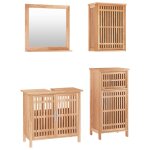 Vidaxl ensemble de meubles de salle de bain 4 pcs bois massif de noyer