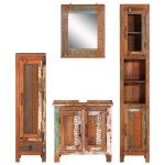 Vidaxl ensemble de meubles de salle de bain 4 pcs bois massif récupéré Vidaxl ensemble de meubles de salle de bain 4 pcs bois massif récupéré
