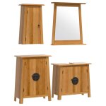 Vidaxl ensemble de meubles de salle de bain 4 pcs bois de pin massif