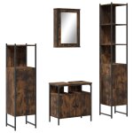 Vidaxl ensemble de meubles de salle de bain 4 pcs chne fum bois