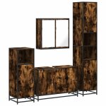 Vidaxl ensemble meubles salle de bain 4 pcs chne fum bois ingnierie