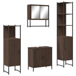 Vidaxl ensemble de meubles de salle de bain 4 pcs chne marron