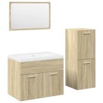 Vidaxl ensemble de meubles de salle de bain 4 pcs ch�ne sonoma
