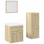 Vidaxl ensemble de meubles de salle de bain 4 pcs chne sonoma