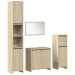 Vidaxl ensemble de meubles de salle de bain 4 pcs chne sonoma