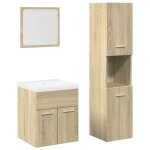 Vidaxl ensemble de meubles de salle de bain 4 pcs chêne sonoma Vidaxl ensemble de meubles de salle de bain 4 pcs chêne sonoma